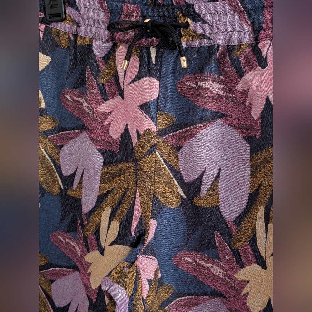 Scotch & Soda Wild Flower Print Jogger Pants Mauve Navy Size 1 - Picture 4 of 6